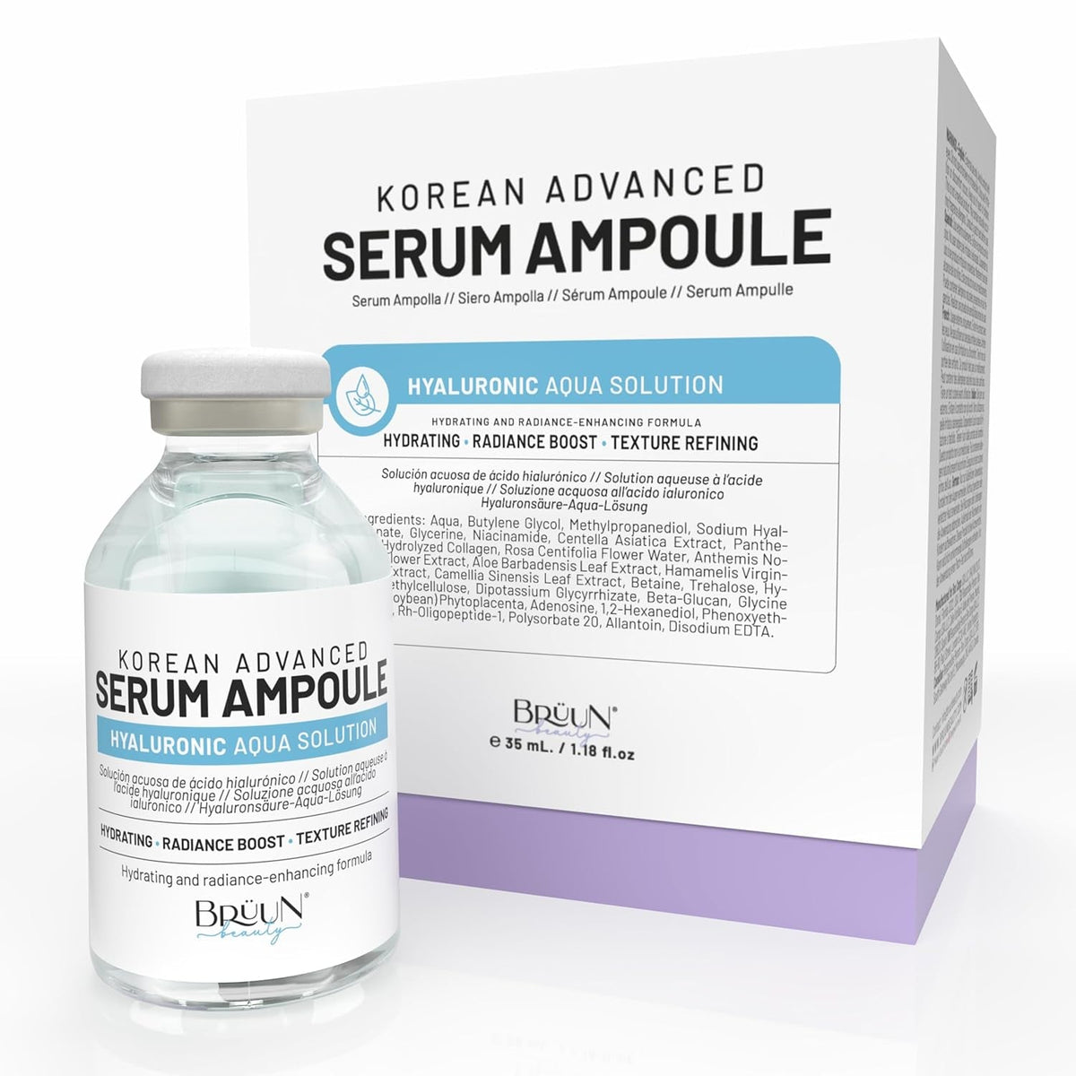 HY - Control Hyaluronic Aqua Solution Ampoule - a Korean Serum Booster for Face to Use as a Skin Care Serum 1.18 Fl.Oz